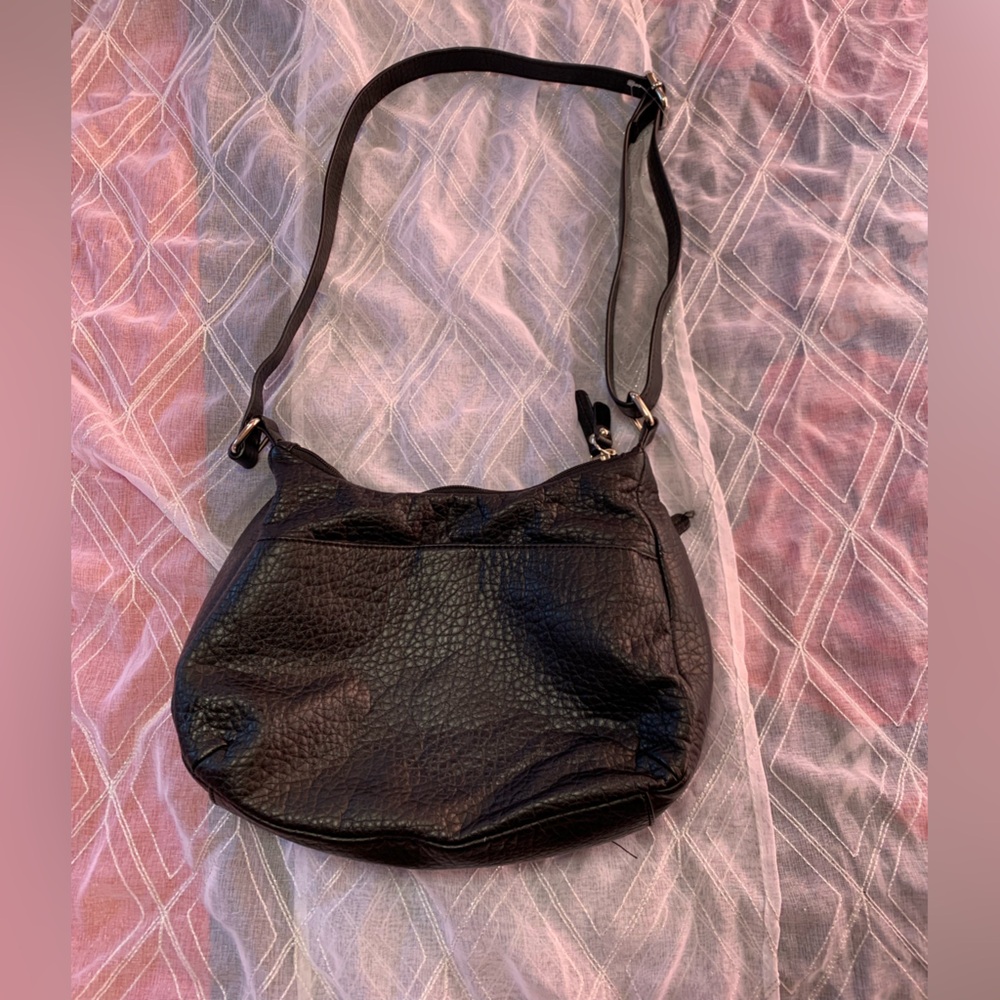 giani bernini pebbled faux leather womens hobo shoulder bag black vintage - Picture 2 of 7